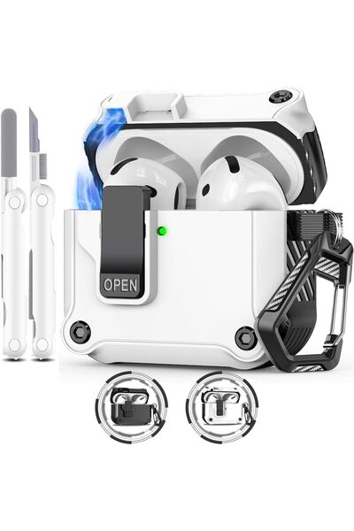 Generic غطاء متوافق مع سماعات AirPods 5 و 4، مزود بقفل أمان بآلية إغلاق تلقائ...