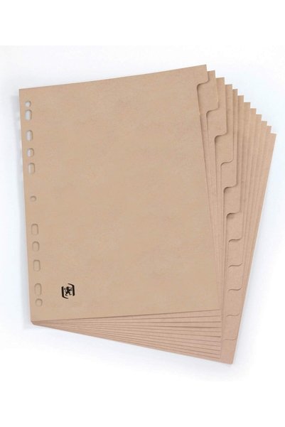 Generic Touareg A4 12-Part Recycled Card Dividers – Eco-Friendly Beige Tabs w...