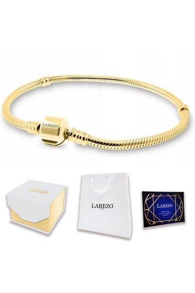 Larezo Brățară Argint 925, Modulară Charms Șarpe, Auriu, Placată, Pentru Damă...