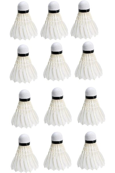 Generic Badminton Shuttlecocks - 12 Pack Duck Feather Shuttlecocks Birdies, S...