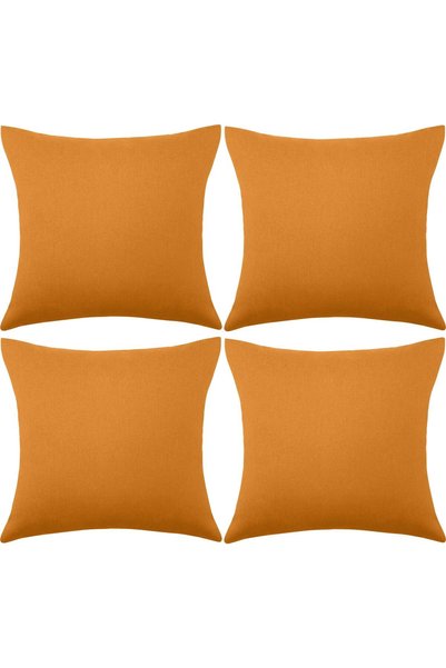 Generic 4 Pcs Outdoor Christmas Throw Pillow Cover 18 x 18 Inch, Light Orange