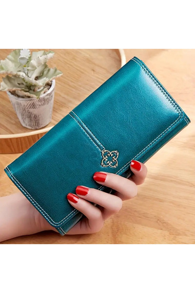 Generic Brand Women's Long PU Leather Zip Wallet with Multiple Card Slots