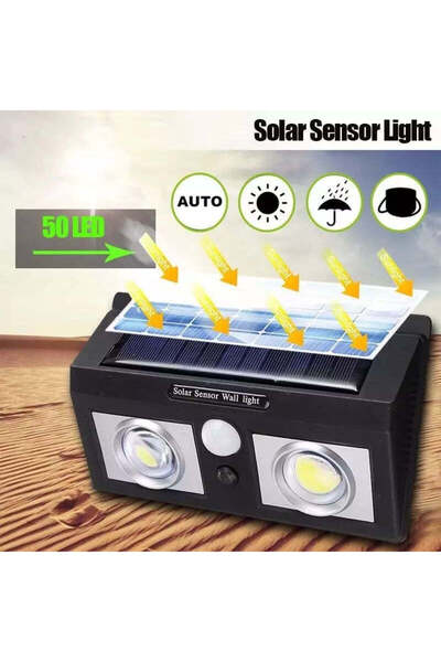 FOXMAG24 BiTec BL-807 COB LED Solar Lamp, Motion Sensor, IP65, Black