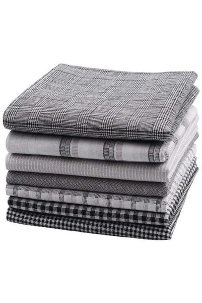 Arabest 7 Pack 100% Cotton Handkerchiefs Classic Pocket Square Hankies for Me...