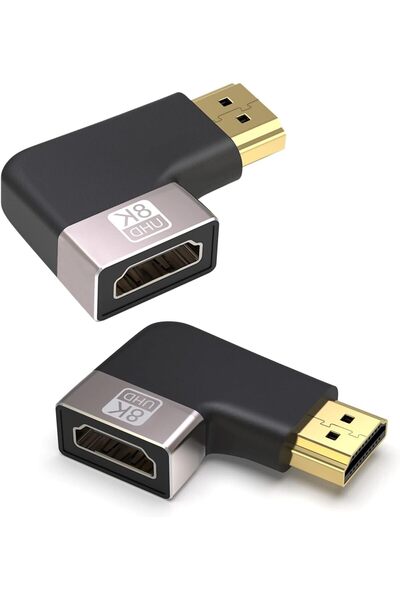 GENERAL 8K HDMI 2.1 Right Angle Plug 90 Degree (Pack of 2) Male to Female