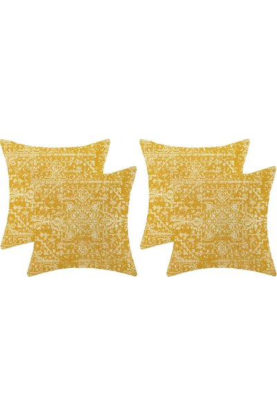 Generic Boho Pillow Covers 18x18 Set of 2, Yellow Carpet Pattern Decorative T...