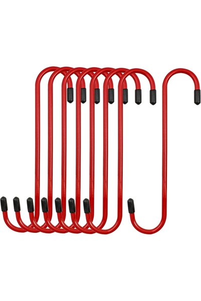 Generic Brake Caliper Hanger Hooks, Durable Steel, Red Powder Coated with Rub...