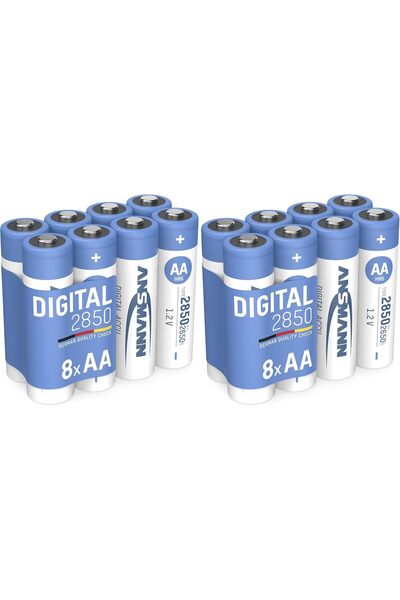 Generic 8 بطاريات NiMH من نوع AA، سعة 2850 مللي أمبير، رقمية، في عبوة اقتصادي...