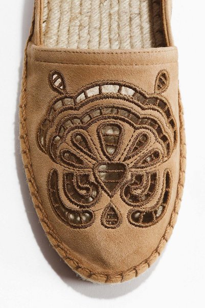 H&M Broderie anglaise suede espadrilles