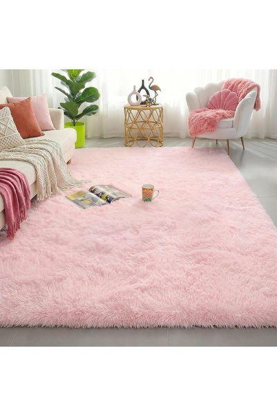 Generic Pink Soft Rug for Girls Bedroom, Fluffy Area Rug 5x8 for Kids Room, K...