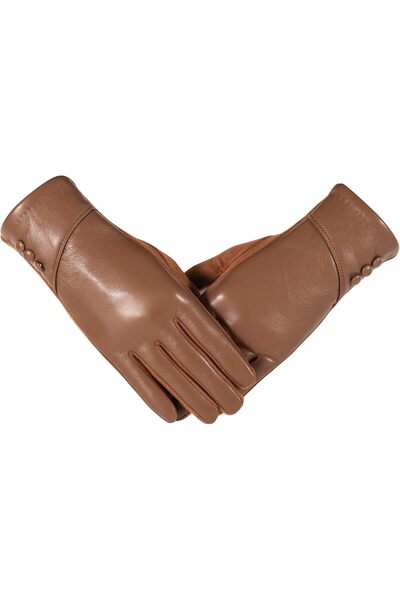 Generic Womens Winter Leather Gloves Touch Screen Wool Lined Windproof Warm S...
