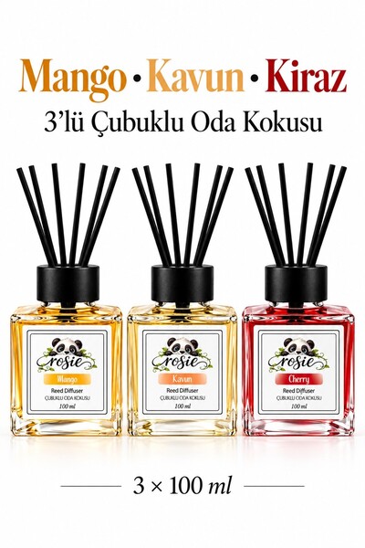 Rosie Mango Kavun Kiraz 3’lü Meyveli Çubuklu Oda Kokusu 100 ml