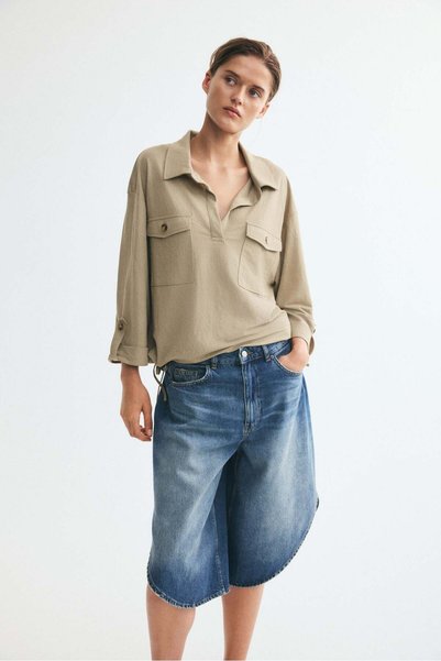 H&M PiquÃ© popover shirt