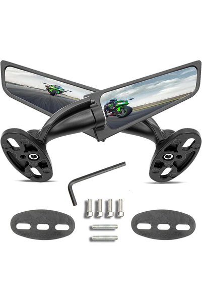 Generic 2022 Latest Motorcycle Wing Mirrors Compatible with Ninja 400 Mirrors...