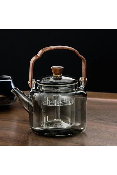 Generic إبريق شاي زجاجي قابل للفصل سعة 1000 مل، مصنوع من زجاج البورون عالي ال...