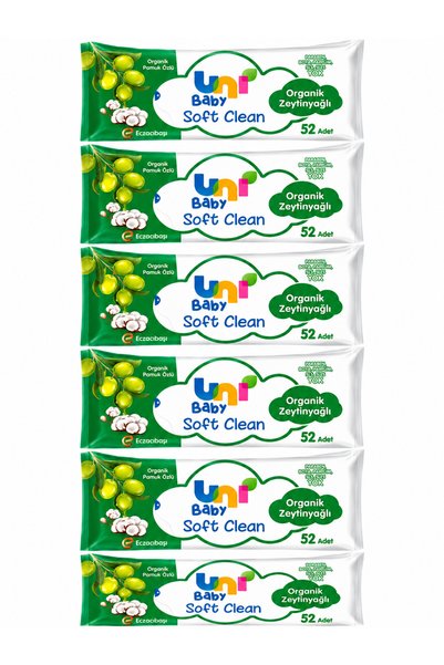Uni Baby Soft Clean Islak Havlu Organik Zeytinyağlı 6 X 52'lı