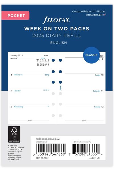 Generic Pocket Week على صفحتين إنجليزي 2025