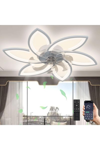 Dotail LED Ceiling Fan Light, 66W, 5,940 lumens, 78 x 15 cm, 6 speeds, adjust...