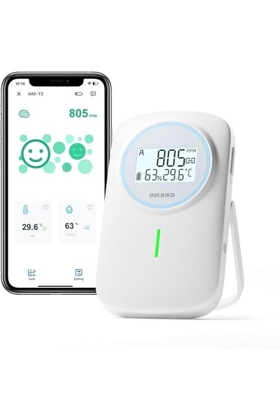 INKBIRDPLUS جهاز مراقبة جودة الهواء بتقنية البلوتوث من INKBIRD IAM-T2، كاشف ث...