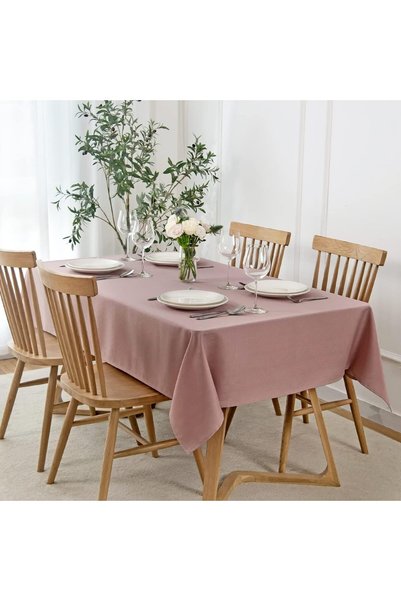Generic Faux Linen Texture Tablecloth Stain Resistant Waterproof Wrinkle Resi...