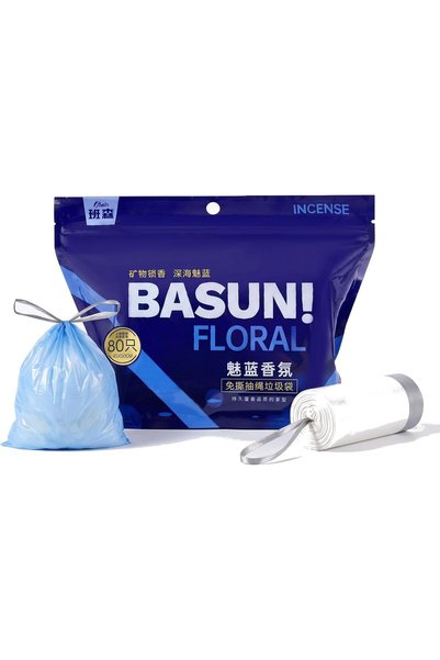 Generic أكياس قمامة معطرة بسعة 8 جالون مع رباط، 80 قطعة، أكياس قمامة صغيرة بل...