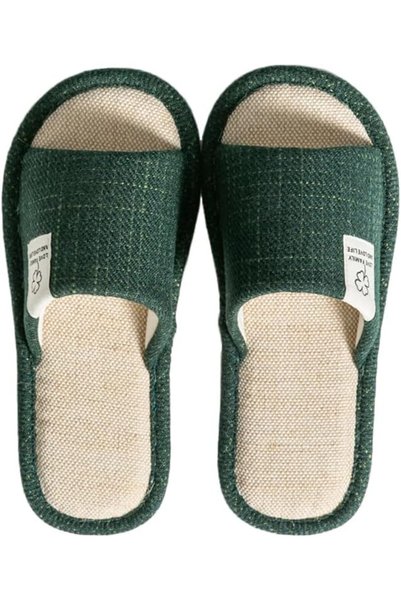 Generic Breathable Linen Slippers for Women and Men, Anti-Slip Indoor Floor S...