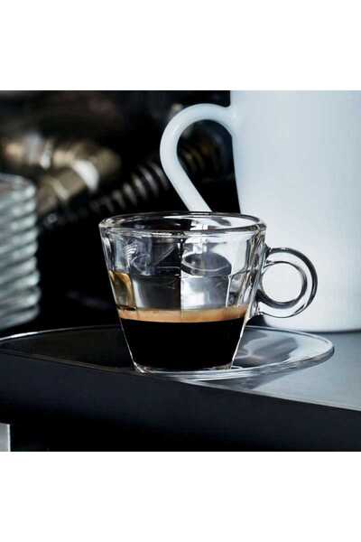BORMIOLI Set de 6 cești de espresso și 6 farfurioare Cube 100 ml