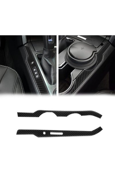 Generic Compatible with 2PCS Carbon Fiber Gear Box Shift Water Cup Holder Pan...