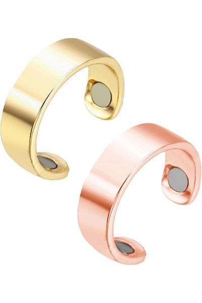 Generic 2pcs Lymphatic Drainage Therapeutic Magnetic Ring, Adjustable Blood G...