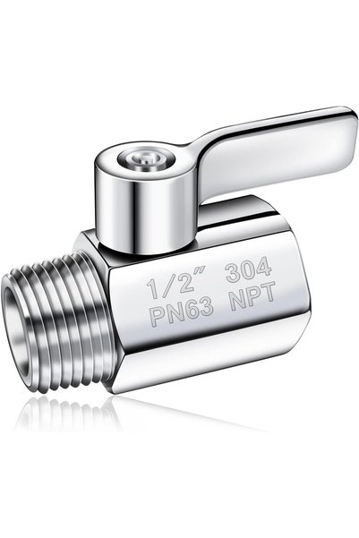 Generic Showerhead Shut Off Valve, 304 Stainless Steel Mini Ball Valve(1/2" F...