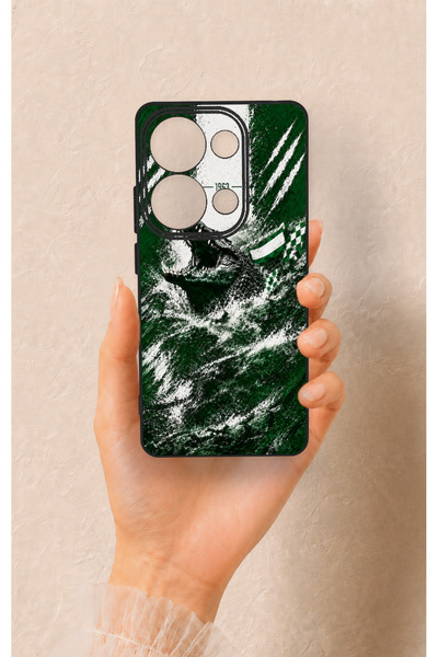 Vip Case Redmi Note 13 Pro 4g Compatible Green Crocodile-Patterned Silicone C...