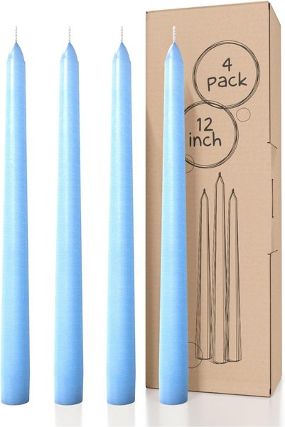Generic 12 inch Taper Candles Set of 4 - Dripless and Smokeless Candle Unscen...