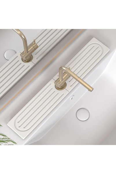 Generic Faucet Mat for Kitchen Sink with Raised Feet, Stone Sink Mat Quick Dr...