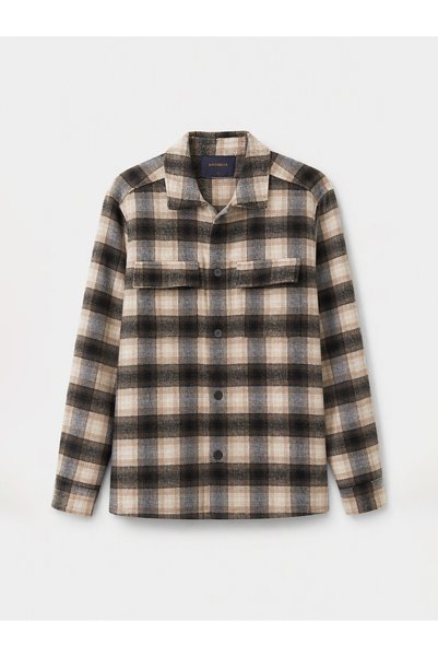 LC Waikiki Nevavm with Difference Southblue Beige Flannel Plaid Standard & Re...