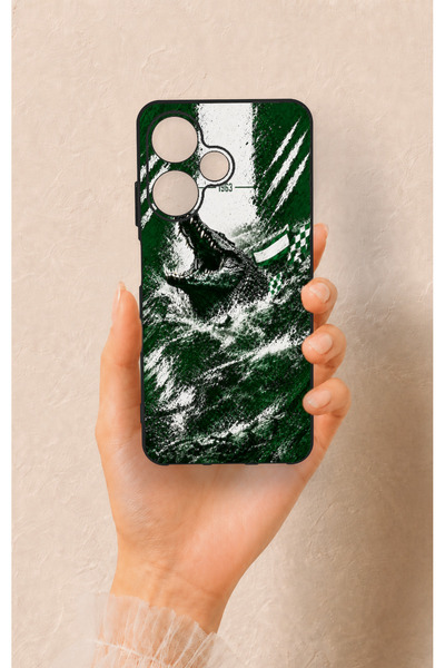 Vip Case Infinix Hot 30i Compatible Green Crocodile-Themed Patterned Silicone...