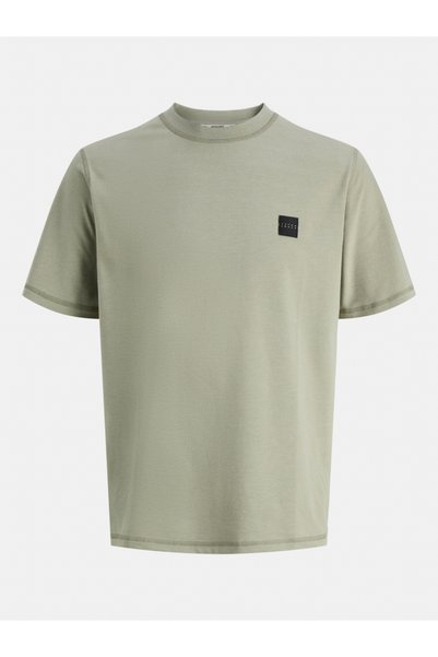 Jack & Jones تي شيرت بياقة دائرية بلون الكاكي الميلانج