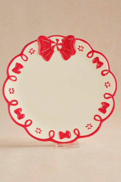Karaca New Year Ribbon Servis Tabağı 24,5 cm