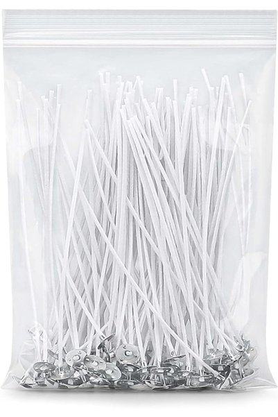 Generic Pre Waxed Tabbed Natural Cotton Candle Wicks With Metal Tabs For Cand...