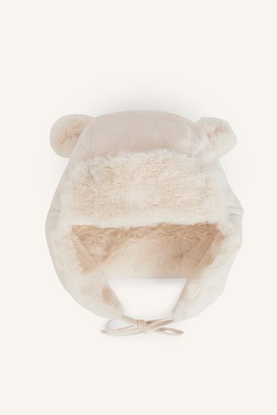 DeFacto Basic Plain 3D Ear-Detailed Faux Fur Hat for Baby Girls I1121A526WN
