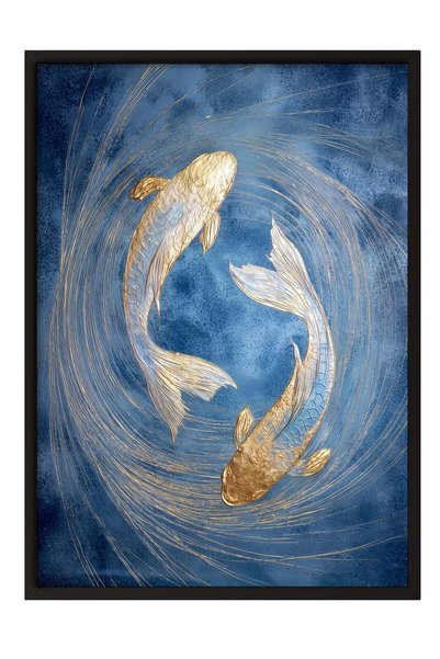 Postifull Golden Fish Cycle Poster – Black-Framed Artwork No. 160400