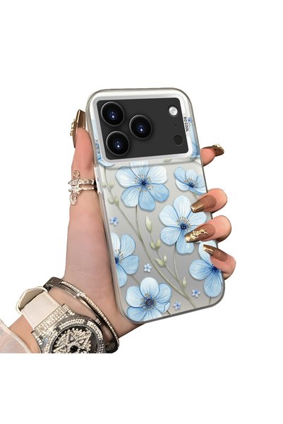 Hontinga iPhone 17 Pro Max Compatible Silicone Edge-to-Edge Back Case with Fl...