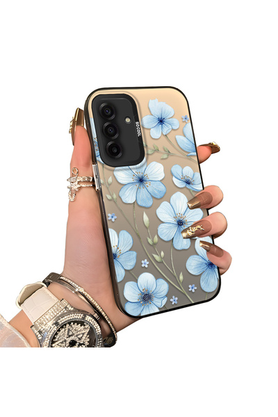 Hontinga Samsung Galaxy A17 Compatible Silicone Hard-Edge Back Case with Flor...
