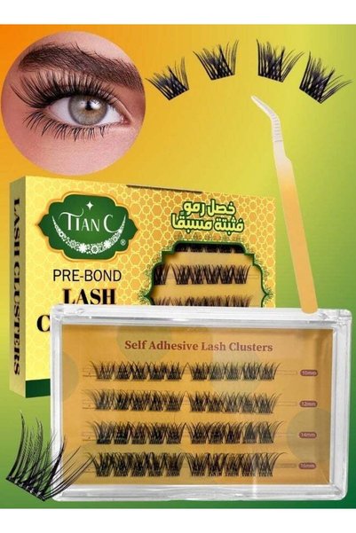 Tianyis TIAN C Pre Bond Lash Clusters Kit with Tweezers Self Adhesive Eyelash...