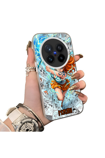 Hontinga Vivo X200 Pro Compatible Silicone Hard-Edge Back Case with "Nami" Pa...