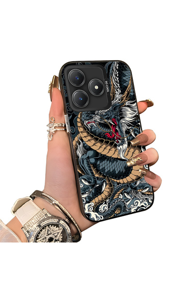 Hontinga غطاء هاتف من السيليكون بتصميم جلد صلب مناسب لهاتف Realme Note 60، بن...