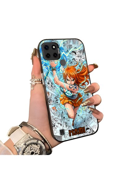 Hontinga Realme C25Y Compatible Silicone Hard-Edge Back Case with Nami Patter...