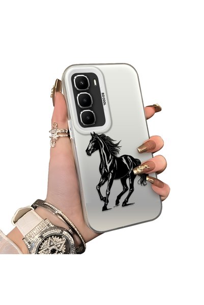 Hontinga Infinix Hot 60 Pro Plus Compatible Silicone Hard-Edge Back Case with...