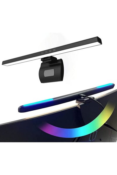 DMG TECH إضاءة شاشة الكمبيوتر، مع شريط إضاءة خلفي بتقنية RGB، مع إمكانية التح...