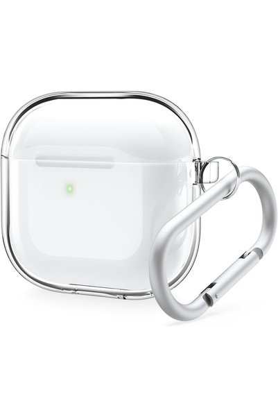 Generic حافظة شفافة متوافقة مع سماعات AirPods 4/5 مع حلقة تثبيت.