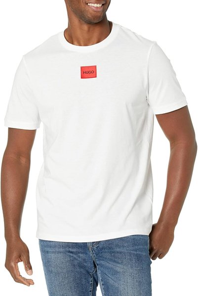Generic mens Ribbed Crew Neck Regular Fit Center Logo T-shirt T-Shirt